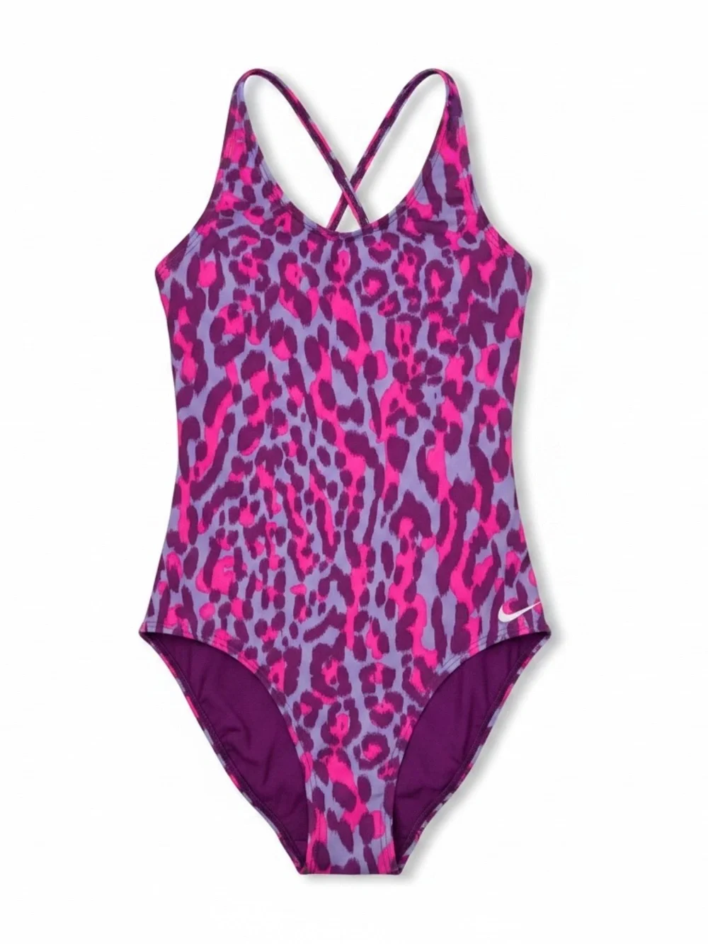 NWT Nike Girls Wild Lace Up One Piece Swimsuit Leopard Summer Vacation Beach